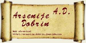 Arsenije Dobrin vizit kartica